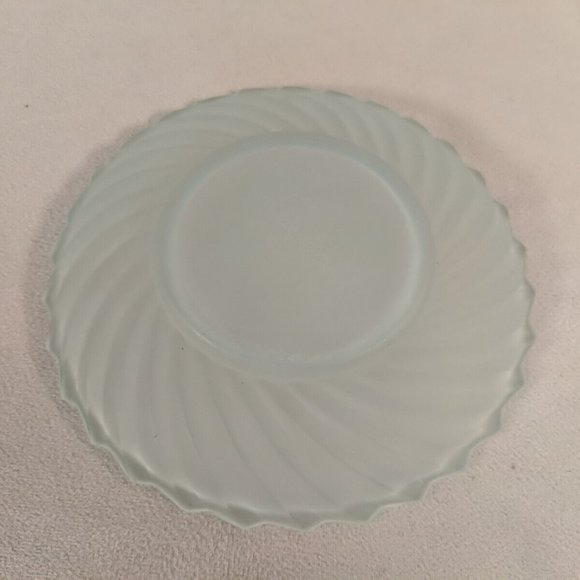 Andre Richard 1984 Green Satin Swirl Glass Cup plate & saucer Bedside Tumble Up - Picture 10 of 13